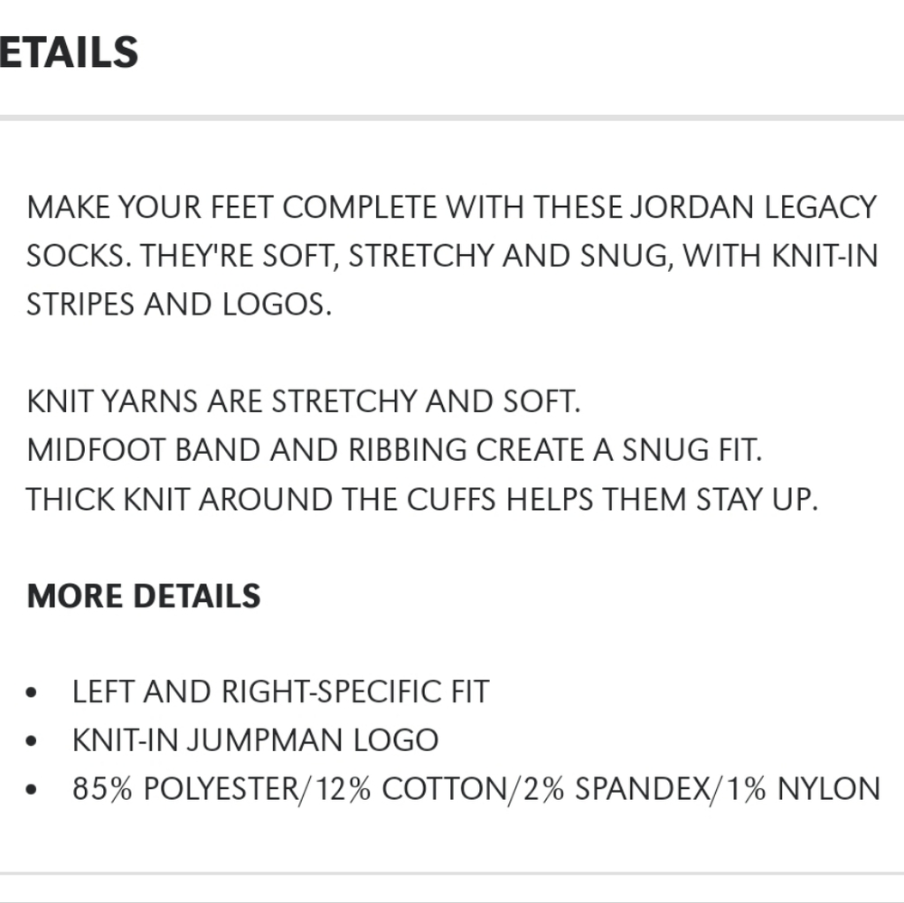 NWT Unisex Jordan Legacy Crew Socks - Picture 7 of 9
